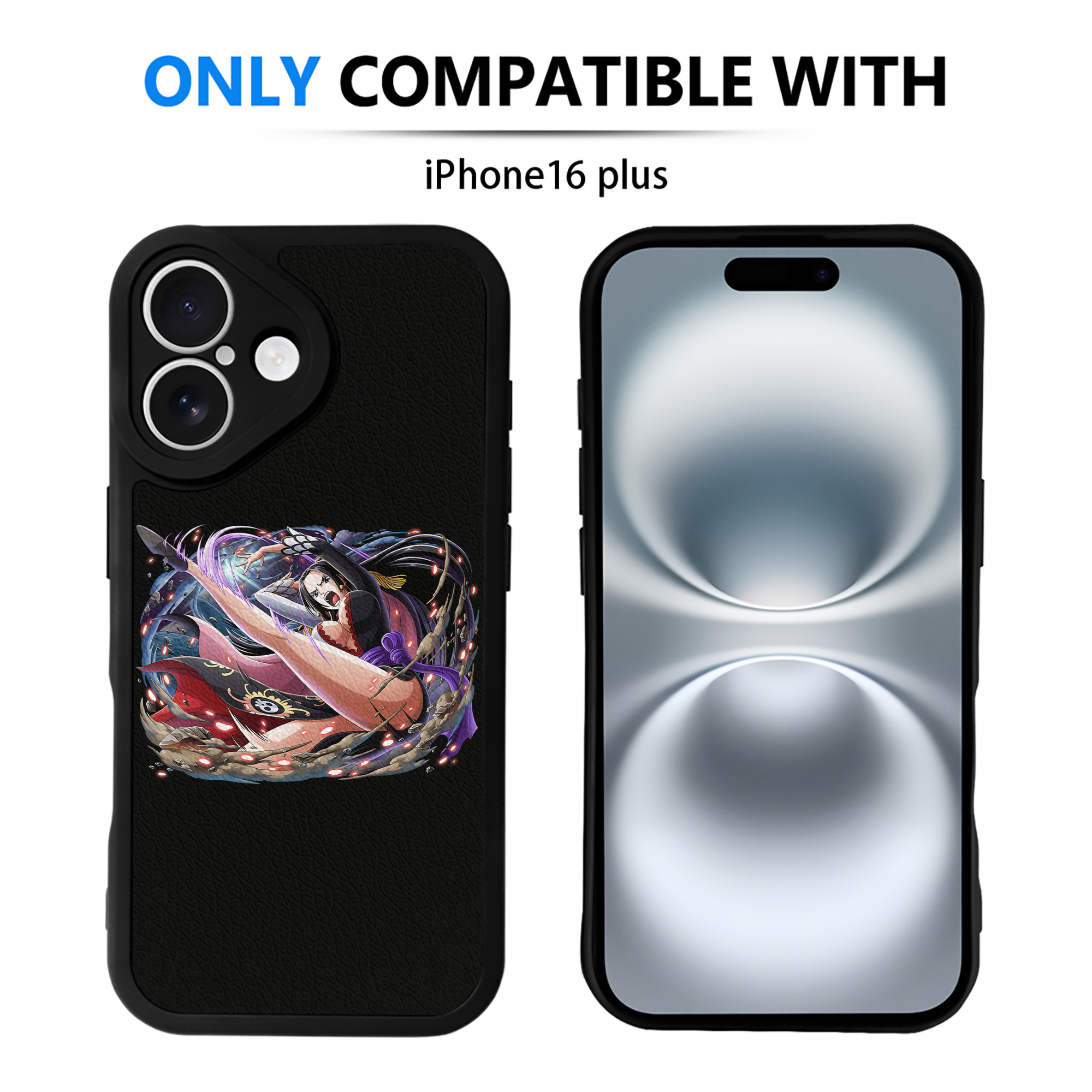 （画像用） ワンピース ボア・ハンコック ONE PIECE Boa·Hancock 【iPhone 16シリーズ対応】シリコンスマホケース（レザー調） 材質：シリコン